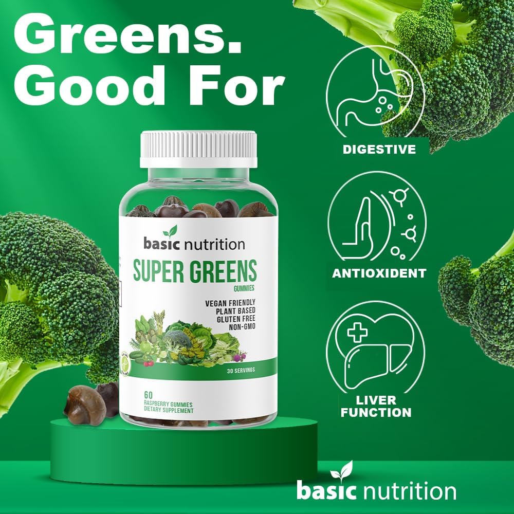 SuperGreens Gummies For Digestive, Immune and Liver Functions | Nutrient-Rich With 8 Specialty Blends