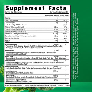 SuperGreens Gummies For Digestive, Immune and Liver Functions | Nutrient-Rich With 8 Specialty Blends