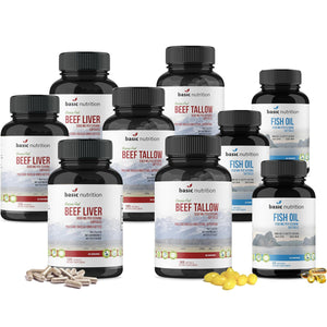 Carnivore Powerhouse Bundle with Beef Liver, Beef Tallow and Omega 3 Fish Oil | 3000mg Liver and Tallow, 450mg EPA, 300mg DHA