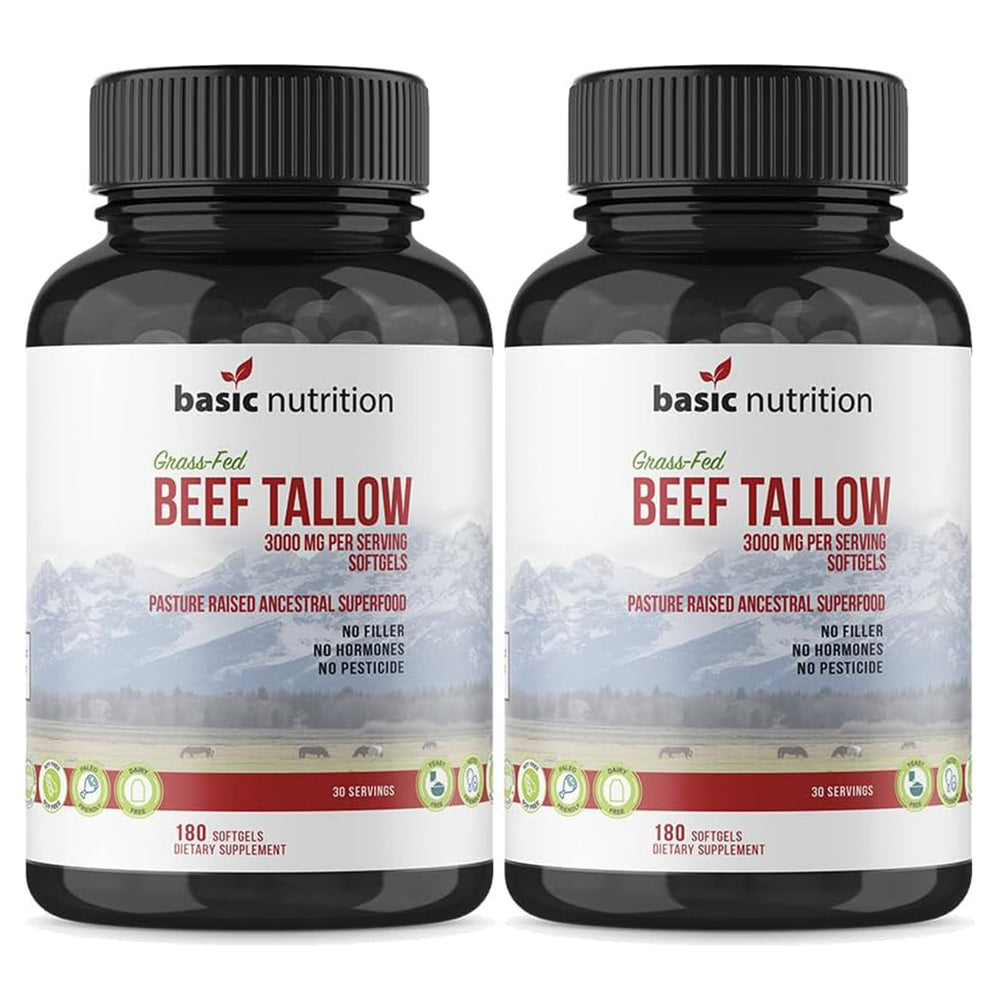 Grass-Fed Beef Tallow Superfood | Pasture-Raised and Vitamin-Rich | 3000mg Softgels