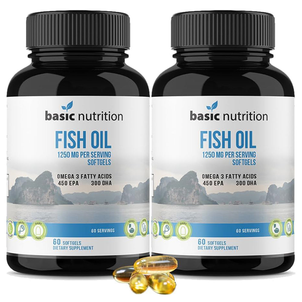 Fish Oil Softgel Supplements with Omega 3 Fatty Acids | 450mg EPA | 300mg DHA