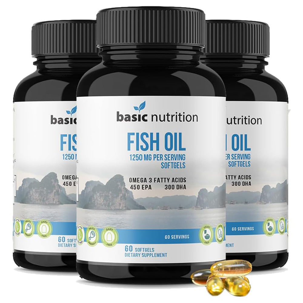 Fish Oil Softgel Supplements with Omega 3 Fatty Acids | 450mg EPA | 300mg DHA