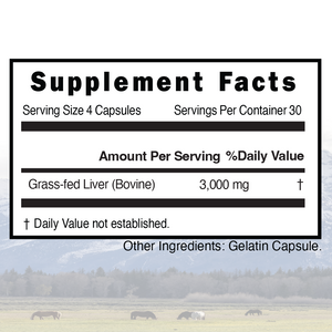 Grass-Fed Beef Liver Superfood, Pasture-Raised and Undefatted | 3000mg Capsules