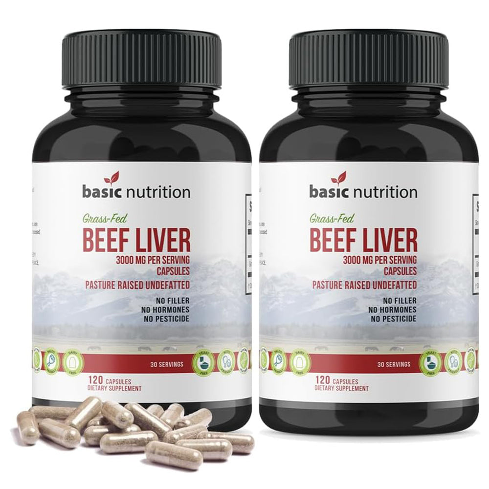 Grass-Fed Beef Liver Superfood, Pasture-Raised and Undefatted | 3000mg Capsules